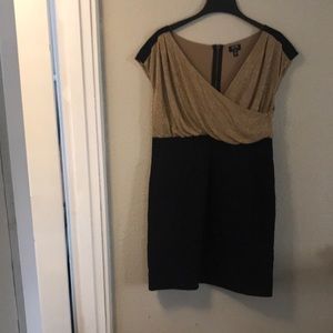 Nicole Miller Gold and Black Dress